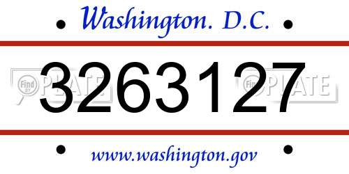3263127 District Of Columbia License Plate