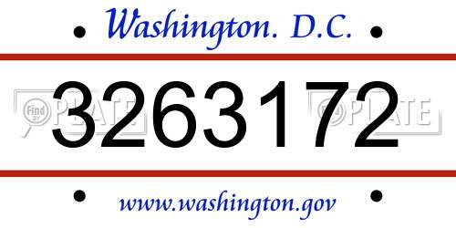 3263172 District Of Columbia License Plate