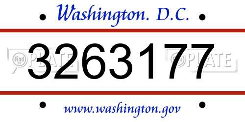 3263177 District Of Columbia License Plate