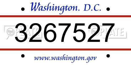 3267527 District Of Columbia License Plate