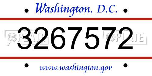 3267572 District Of Columbia License Plate