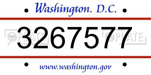 3267577 District Of Columbia License Plate