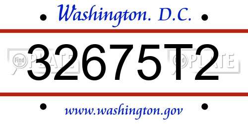 32675T2 District Of Columbia License Plate