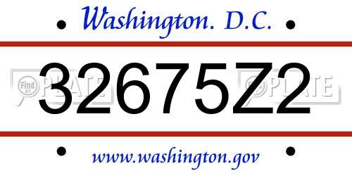 32675Z2 District Of Columbia License Plate