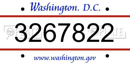 3267822 District Of Columbia License Plate