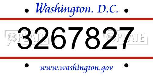 3267827 District Of Columbia License Plate