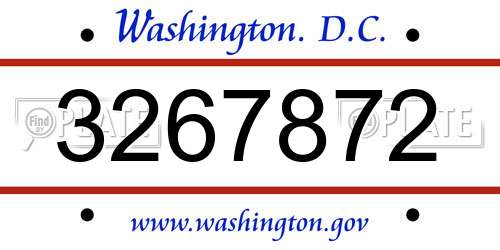 3267872 District Of Columbia License Plate