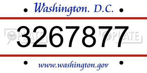 3267877 District Of Columbia License Plate