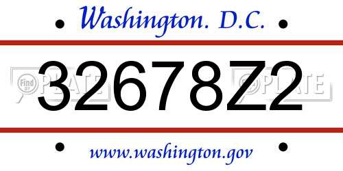 32678Z2 District Of Columbia License Plate