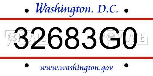 32683G0 District Of Columbia License Plate