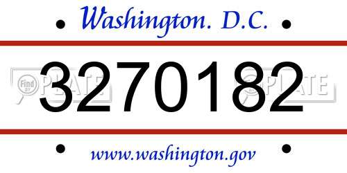 3270182 District Of Columbia License Plate