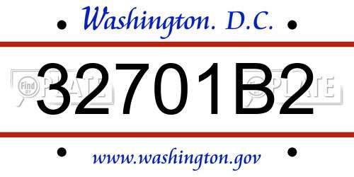 32701B2 District Of Columbia License Plate