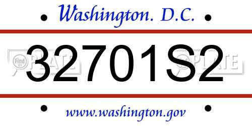 32701S2 District Of Columbia License Plate