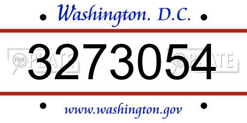 3273054 District Of Columbia License Plate