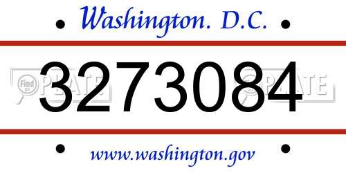 3273084 District Of Columbia License Plate