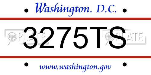 3275TS District Of Columbia License Plate