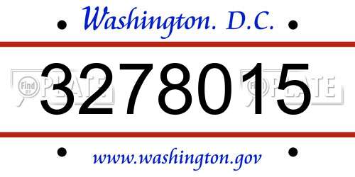3278015 District Of Columbia License Plate