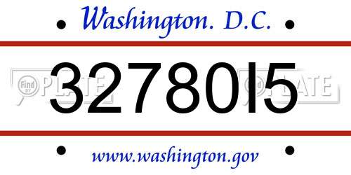 32780I5 District Of Columbia License Plate
