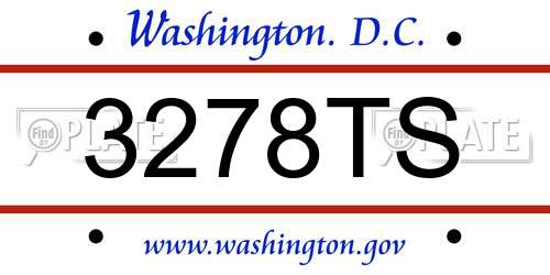 3278TS District Of Columbia License Plate