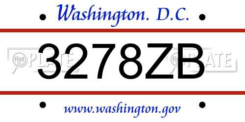 3278ZB District Of Columbia License Plate
