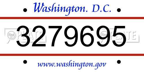 3279695 District Of Columbia License Plate