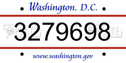 3279698 District Of Columbia License Plate