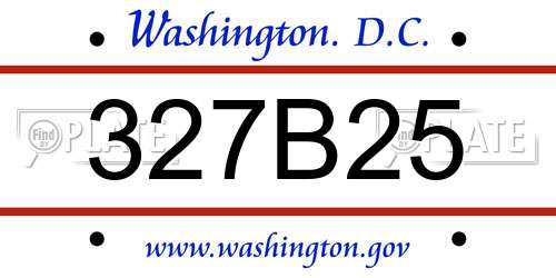 327B25 District Of Columbia License Plate