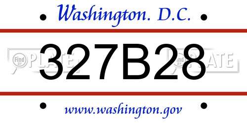 327B28 District Of Columbia License Plate