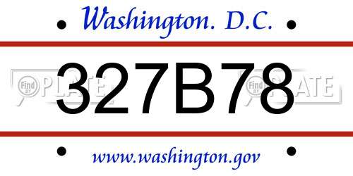 327B78 District Of Columbia License Plate