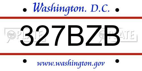 327BZB District Of Columbia License Plate