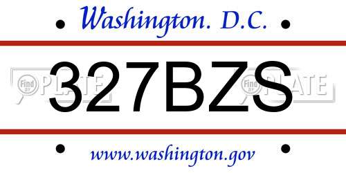 327BZS District Of Columbia License Plate