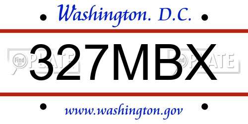 327MBX District Of Columbia License Plate