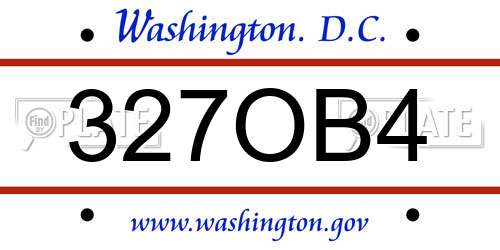 327OB4 District Of Columbia License Plate