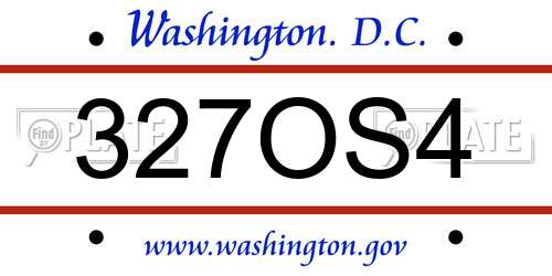 327OS4 District Of Columbia License Plate