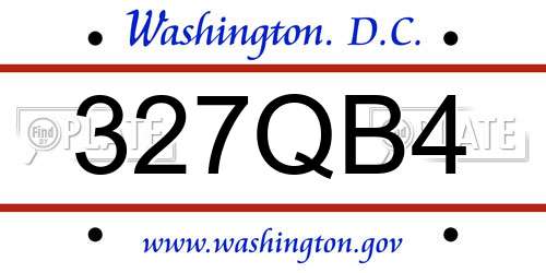 327QB4 District Of Columbia License Plate