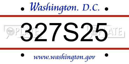 327S25 District Of Columbia License Plate