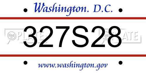 327S28 District Of Columbia License Plate