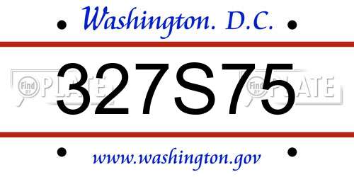 327S75 District Of Columbia License Plate