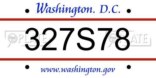 327S78 District Of Columbia License Plate