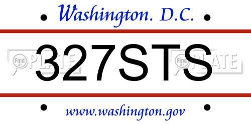 327STS District Of Columbia License Plate