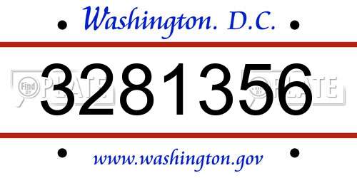 3281356 District Of Columbia License Plate