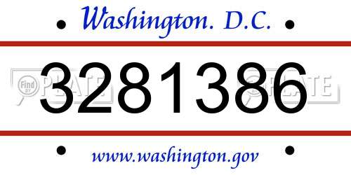 3281386 District Of Columbia License Plate