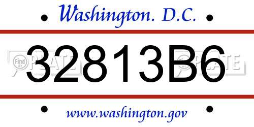 32813B6 District Of Columbia License Plate