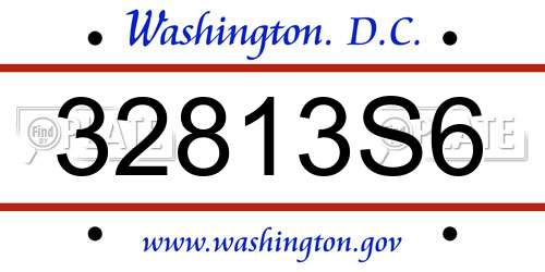32813S6 District Of Columbia License Plate