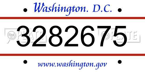 3282675 District Of Columbia License Plate