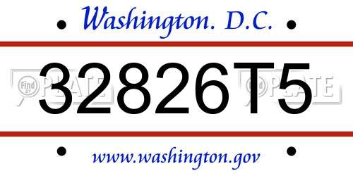 32826T5 District Of Columbia License Plate