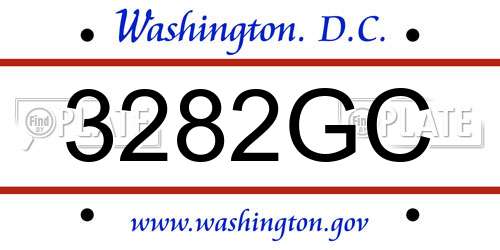3282GC District Of Columbia License Plate