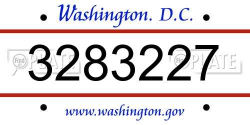 3283227 District Of Columbia License Plate
