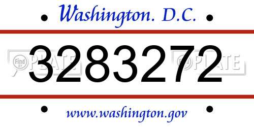 3283272 District Of Columbia License Plate