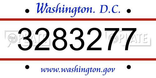 3283277 District Of Columbia License Plate